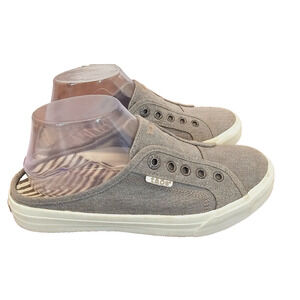 Taos Womens 8 EZ-SOUL ESL-13666 Gray Canvas Sneaker Shoe Round Toe Slip On Solid
